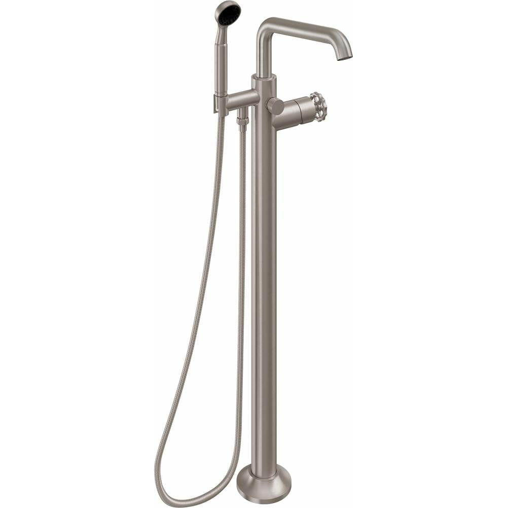 California Faucets - Industrial Single Hole Floor Mount Tub Filler - Quad Spout - Gloss White