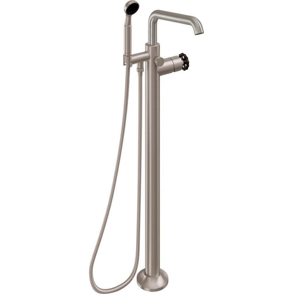 California Faucets - Industrial Single Hole Floor Mount Tub Filler - Quad Spout - Gloss White