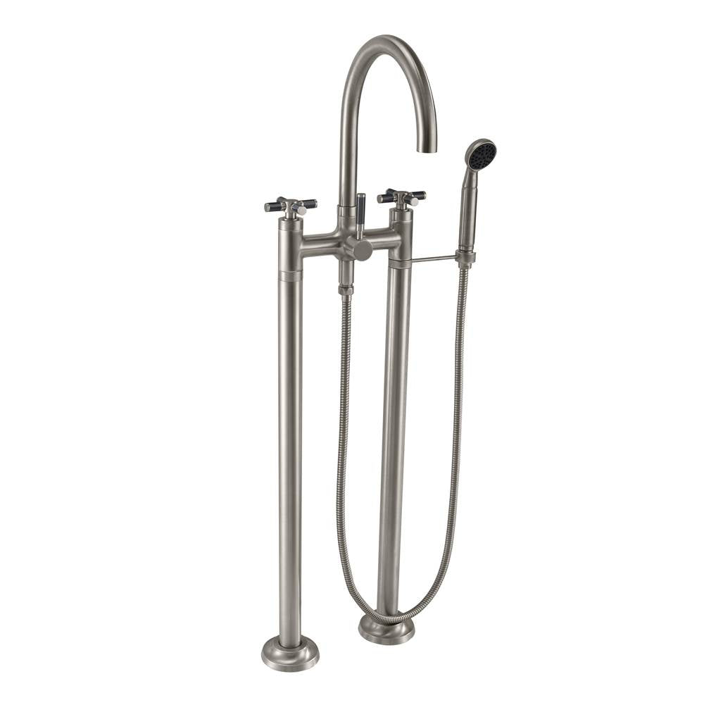 California Faucets - Industrial Floor Mount Tub Filler - Arc Spout - Gloss White