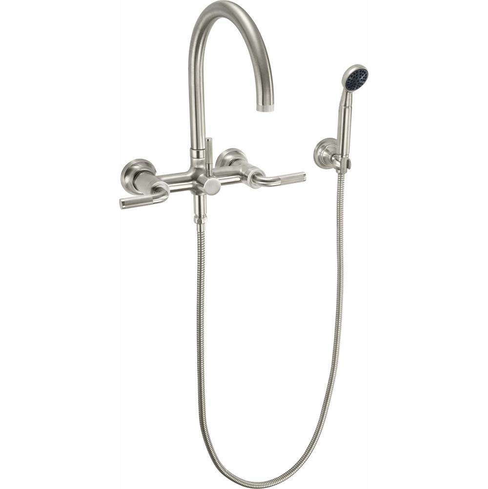 California Faucets - Industrial Wall Mount Tub Filler - Arc Spout - Gloss White