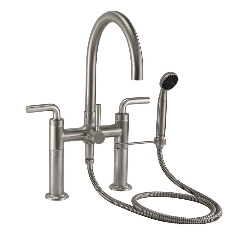 California Faucets - Industrial Deck Mount Tub Filler - Arc Spout - Gloss White
