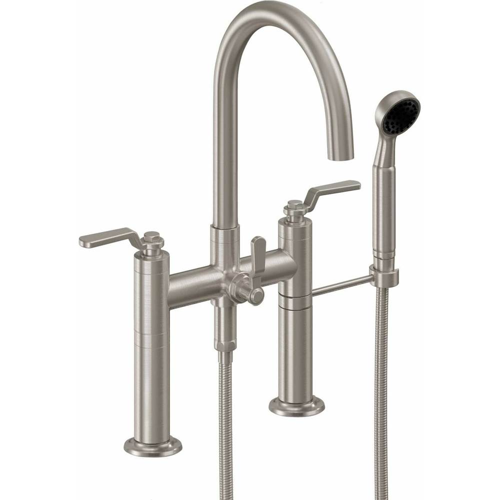 California Faucets - Industrial Deck Mount Tub Filler - Arc Spout - Gloss White