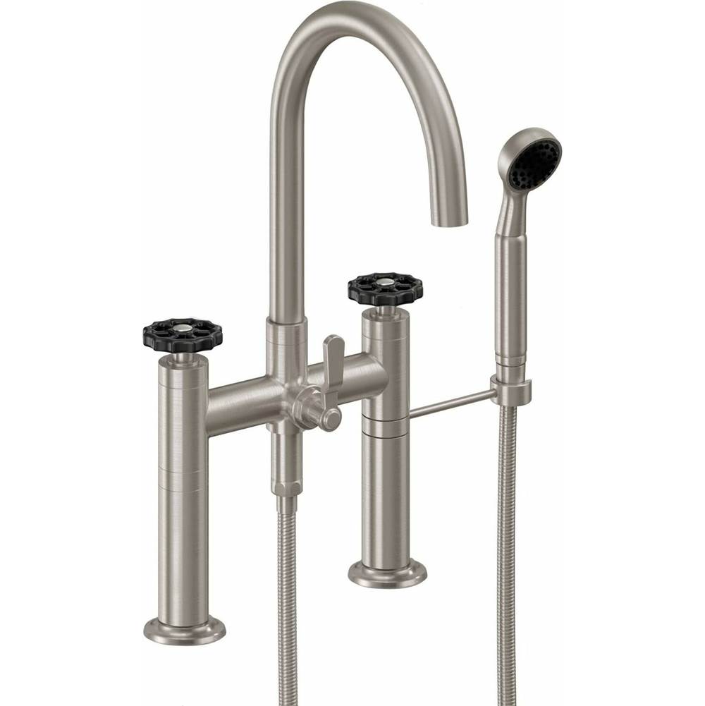 California Faucets - Industrial Deck Mount Tub Filler - Arc Spout - Gloss White