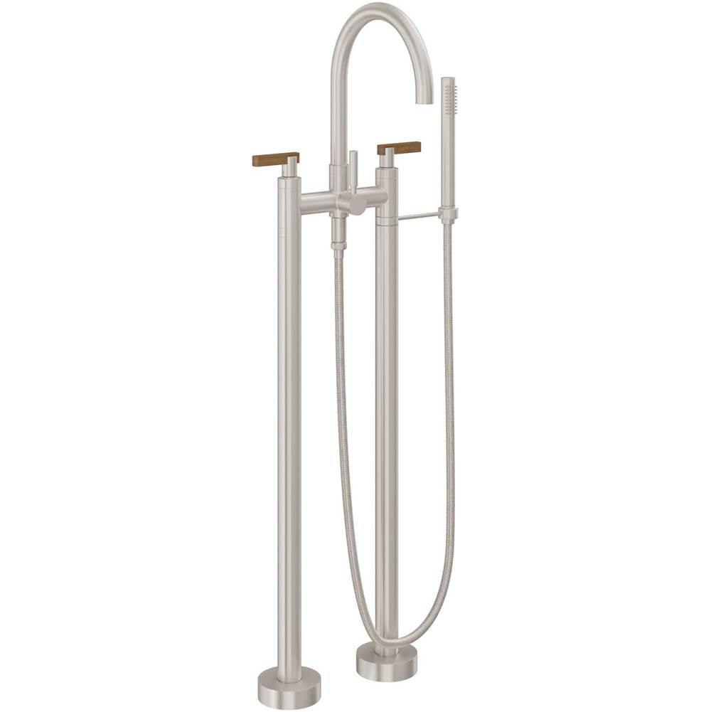 California Faucets - Contemporary Floor Mount Tub Filler - Arc Spout - Gloss White