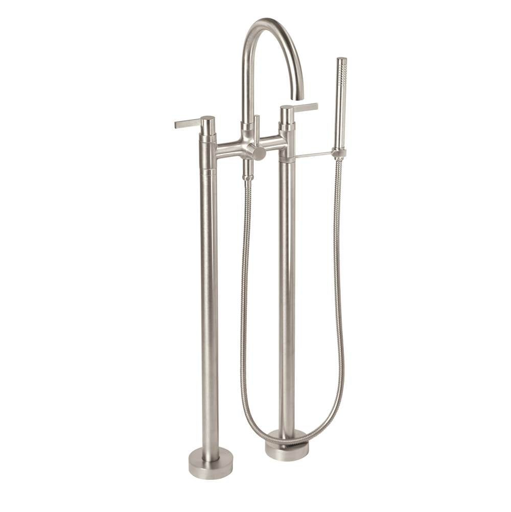 California Faucets - Contemporary Floor Mount Tub Filler - Arc Spout - Gloss White