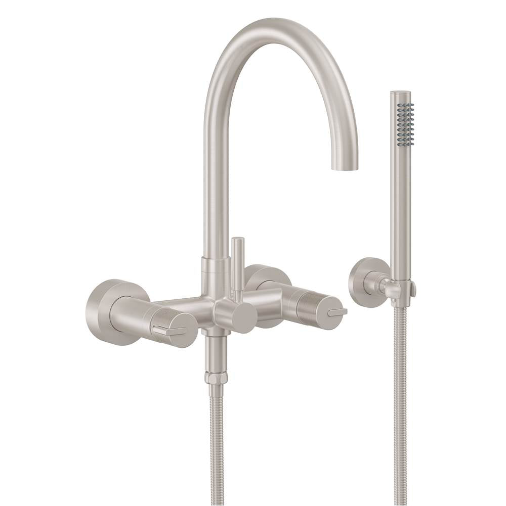 California Faucets - Contemporary Wall Mount Tub Filler - Arc Spout - Gloss White