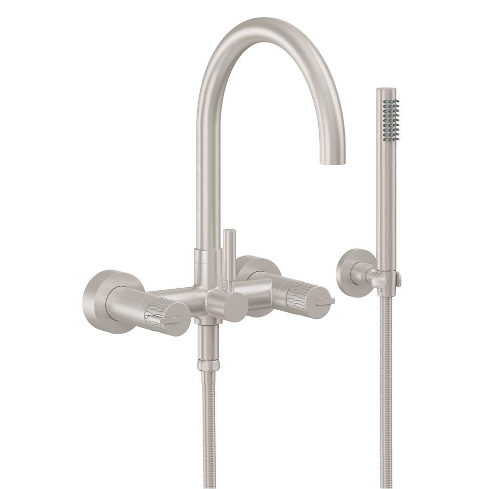 California Faucets - Contemporary Wall Mount Tub Filler - Arc Spout - Gloss White