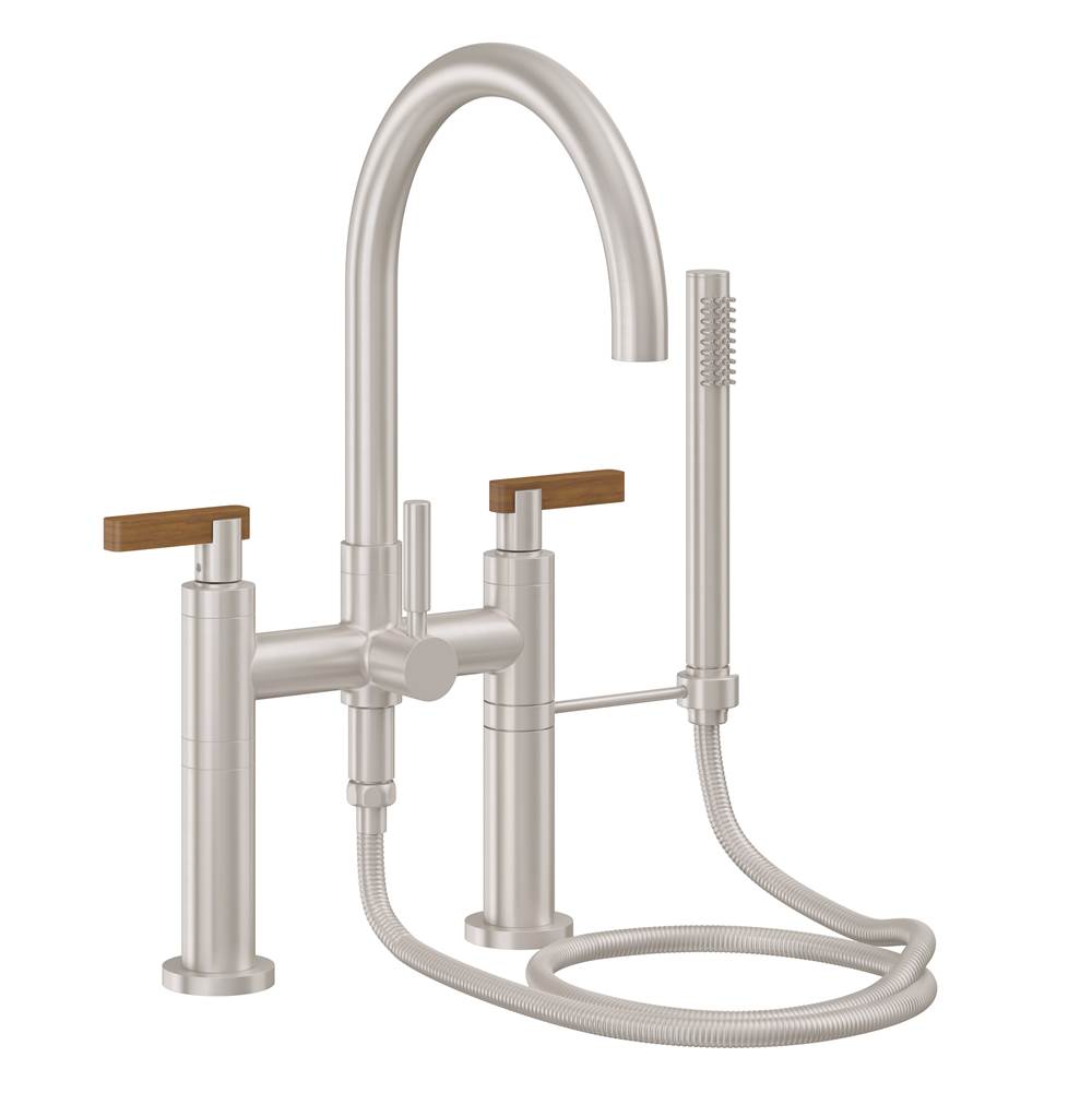 California Faucets - Contemporary Deck Mount Tub Filler - Arc Spout - Gloss White