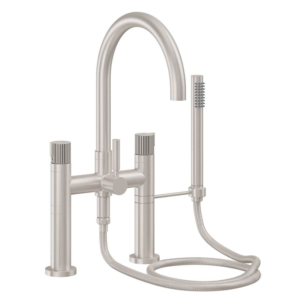 California Faucets - Contemporary Deck Mount Tub Filler - Arc Spout - Ultra Stainless Steel Pvd