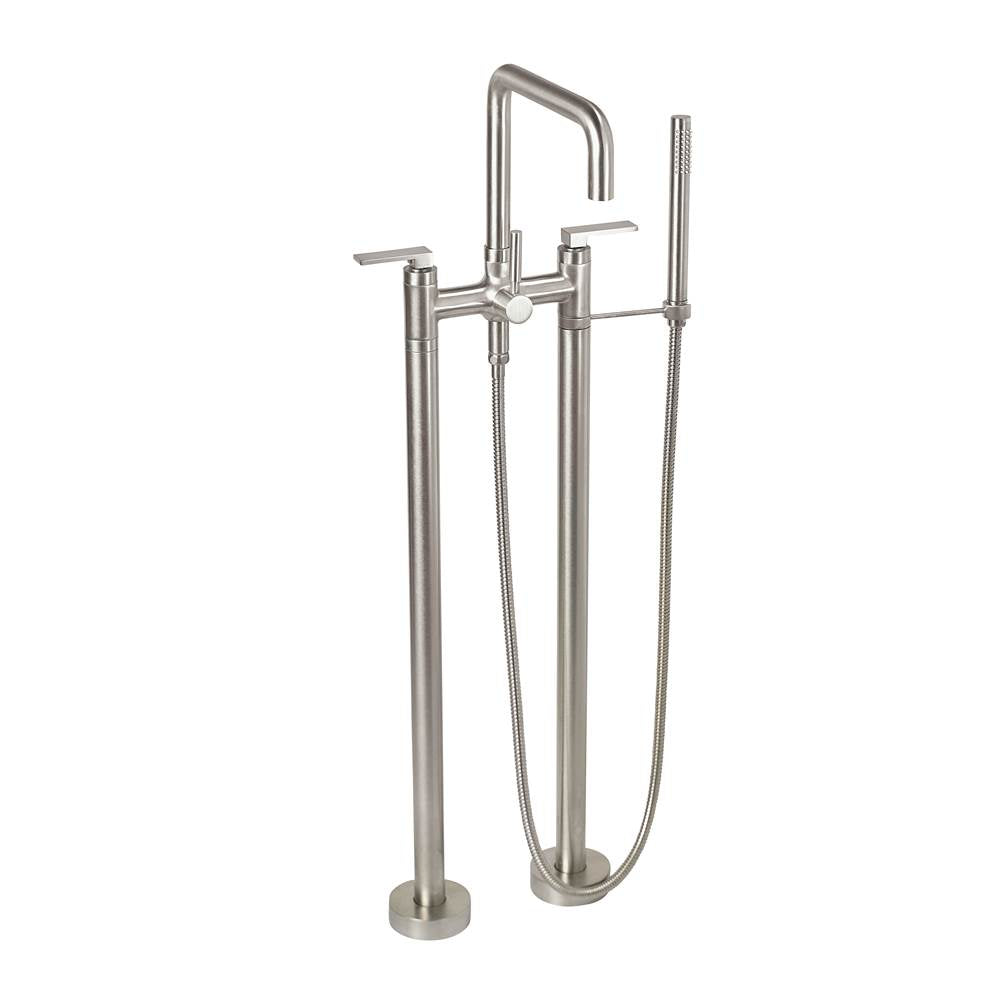 California Faucets - Contemporary Floor Mount Tub Filler - Quad Spout - Gloss White