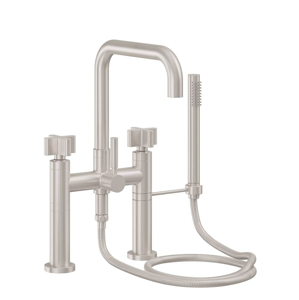 California Faucets - Contemporary Deck Mount Tub Filler - Quad Spout - Gloss White