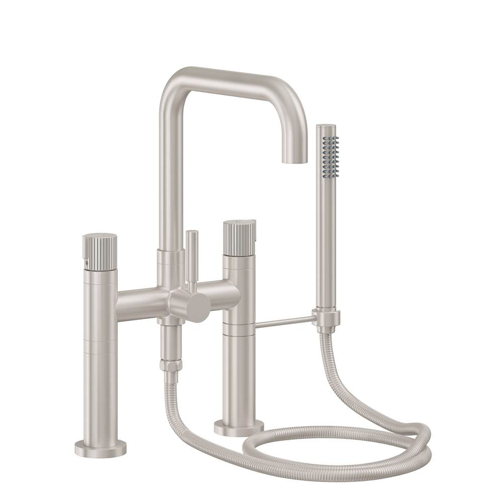 California Faucets - Contemporary Wall Mount Tub Filler - Quad Spout - Gloss White