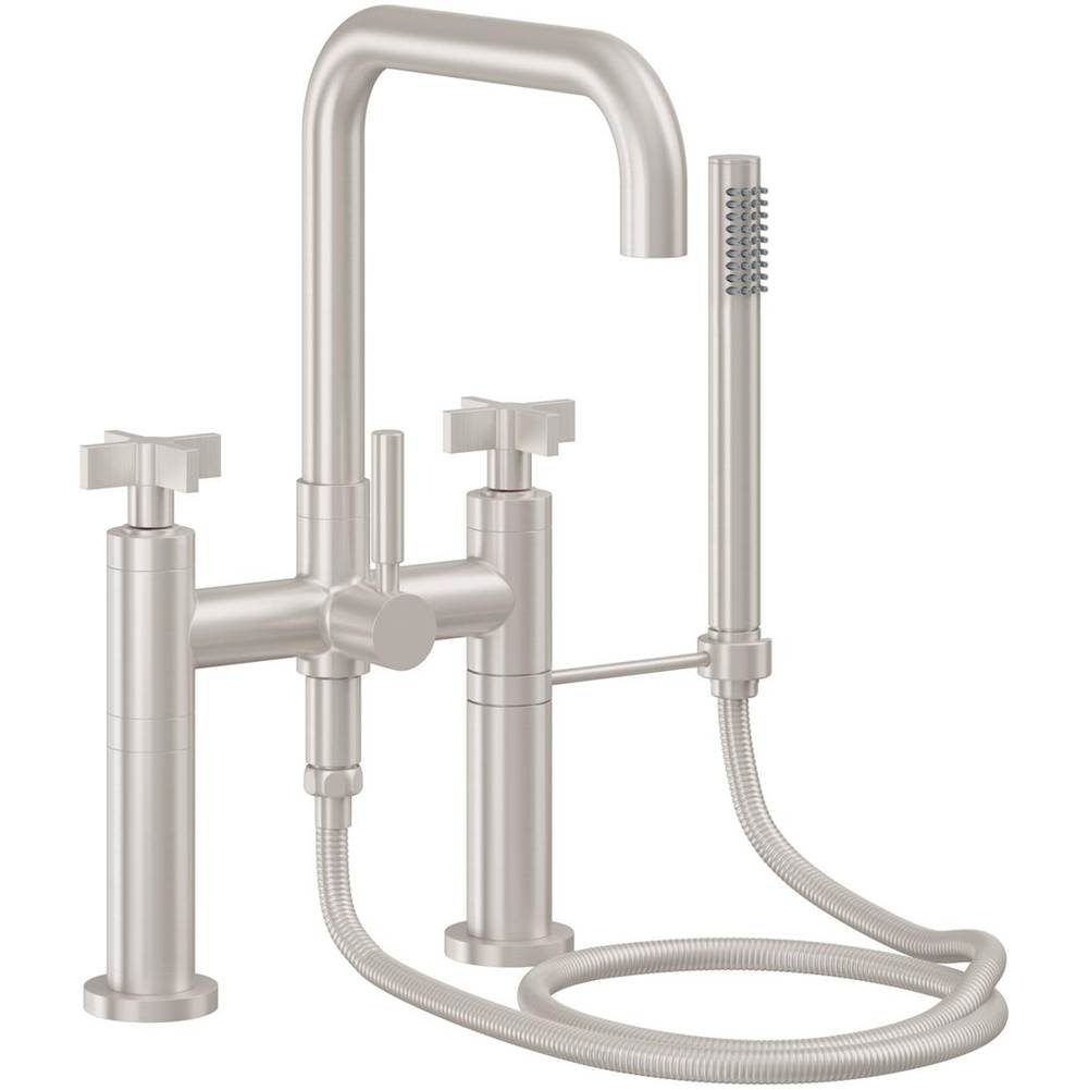 California Faucets - Contemporary Deck Mount Tub Filler - Quad Spout - Gloss White