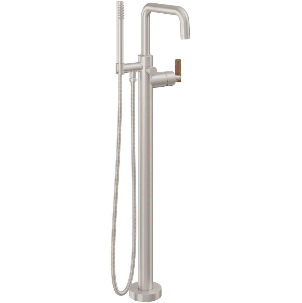 California Faucets - Contemporary Single Hole Floor Mount Tub Filler - Quad Spout - Gloss White