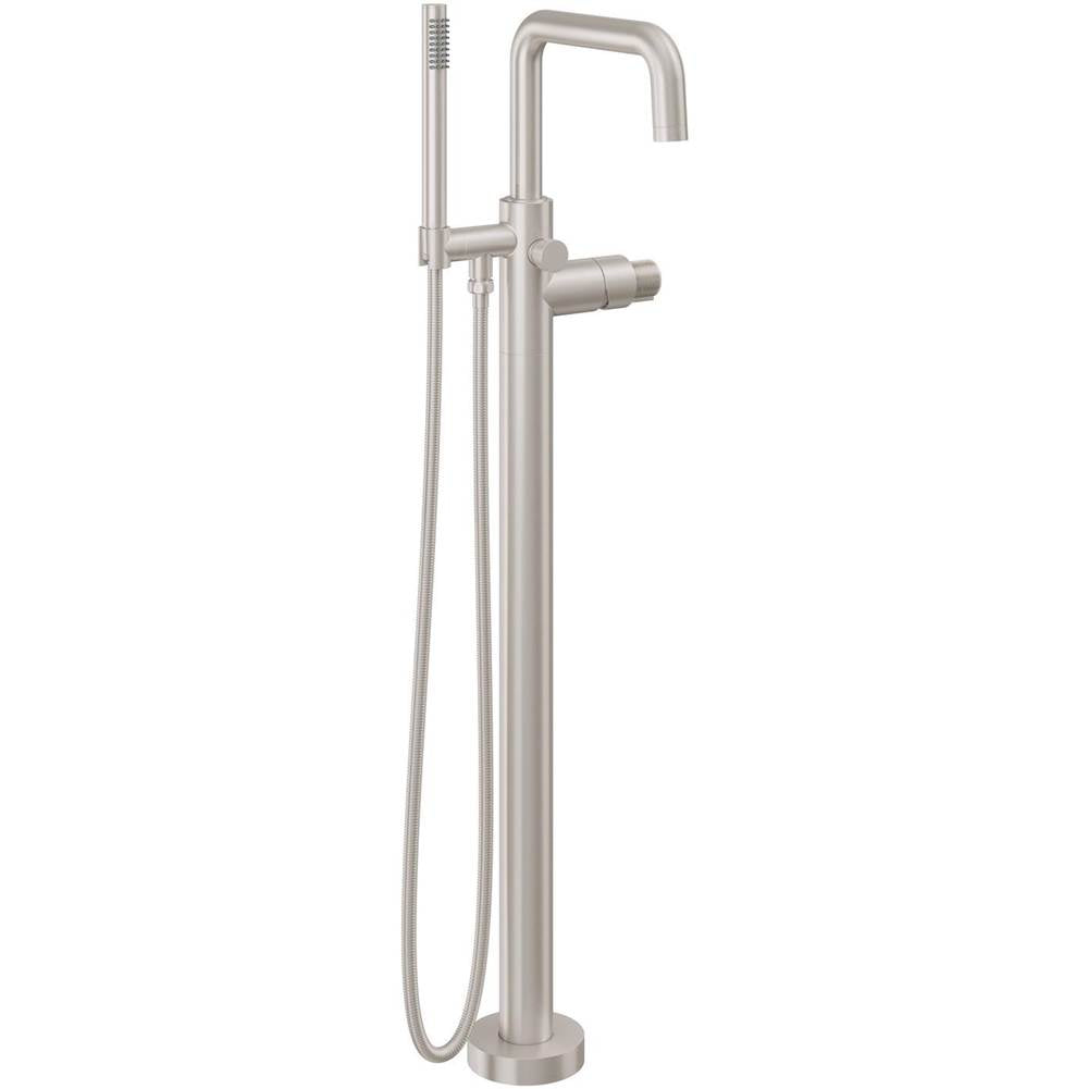 California Faucets - Contemporary Single Hole Floor Mount Tub Filler - Quad Spout - Carbon Pvd