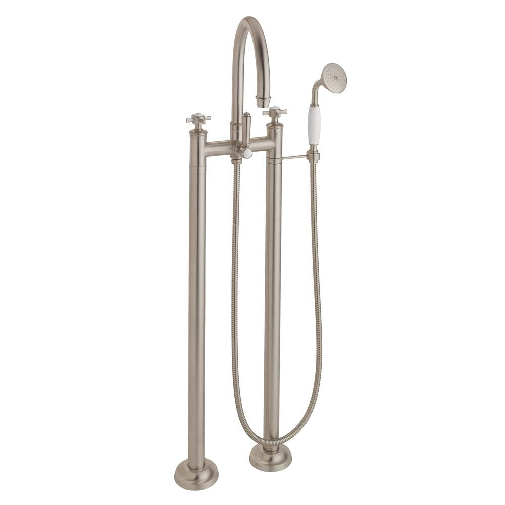 California Faucets - Traditional Floor Mount Tub Filler - Arc Spout - Gloss White