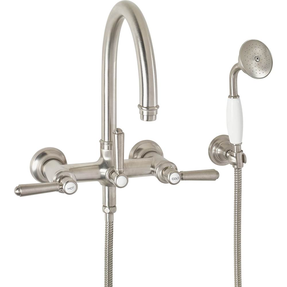 California Faucets - Traditional Wall Mount Tub Filler - Arc Spout - Gloss White