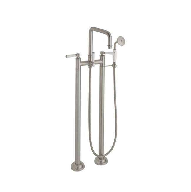 California Faucets - Traditional Floor Mount Tub Filler - Quad Spout - Gloss White