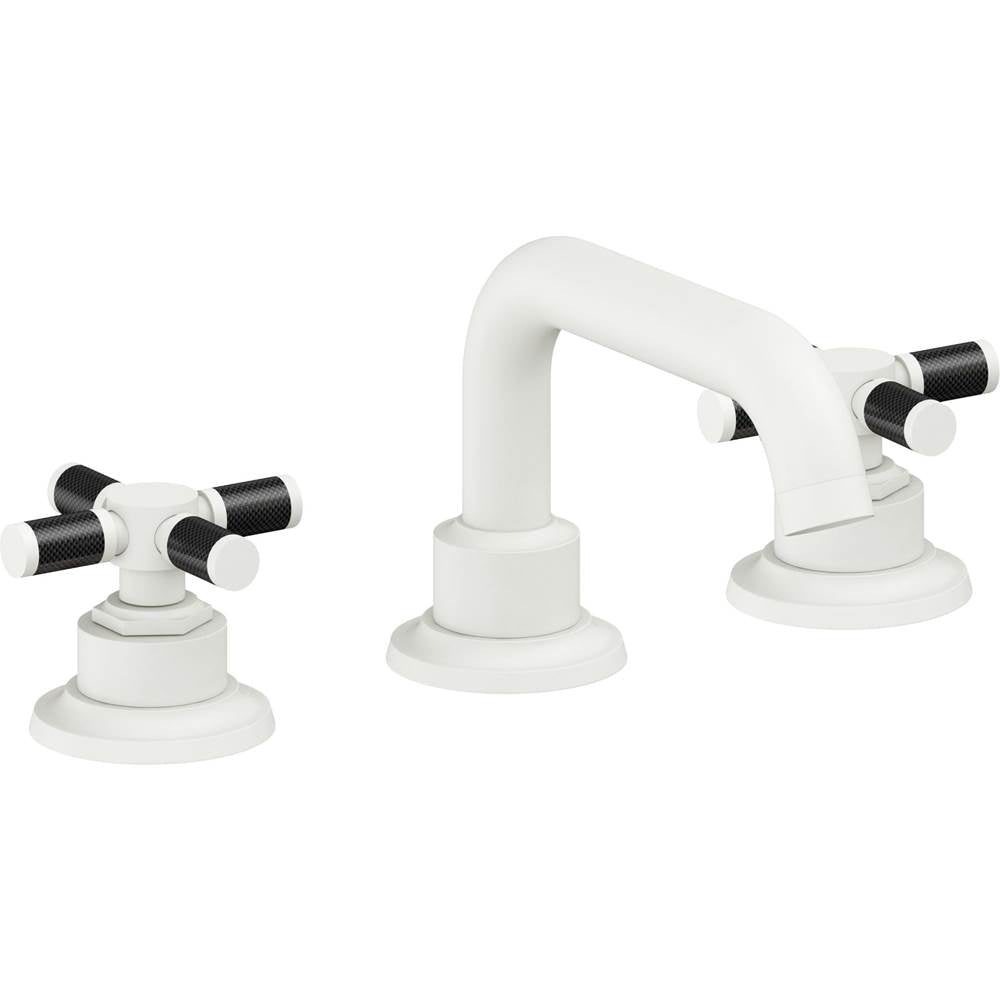 California Faucets - 8'' Widespread Lavatory Faucet with Completely Finished ZeroDrain - Matte White