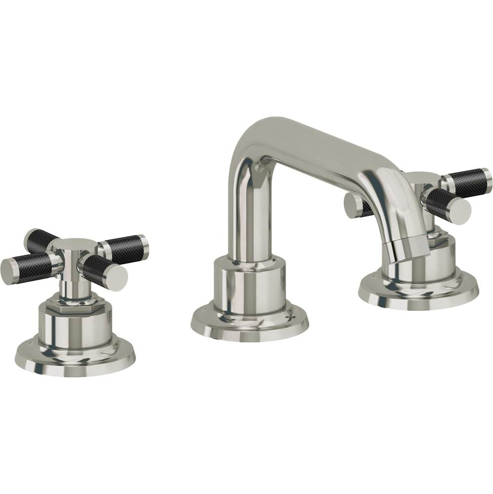 California Faucets - 8'' Widespread Lavatory Faucet with Completely Finished ZeroDrain - Polished Nickel Pvd