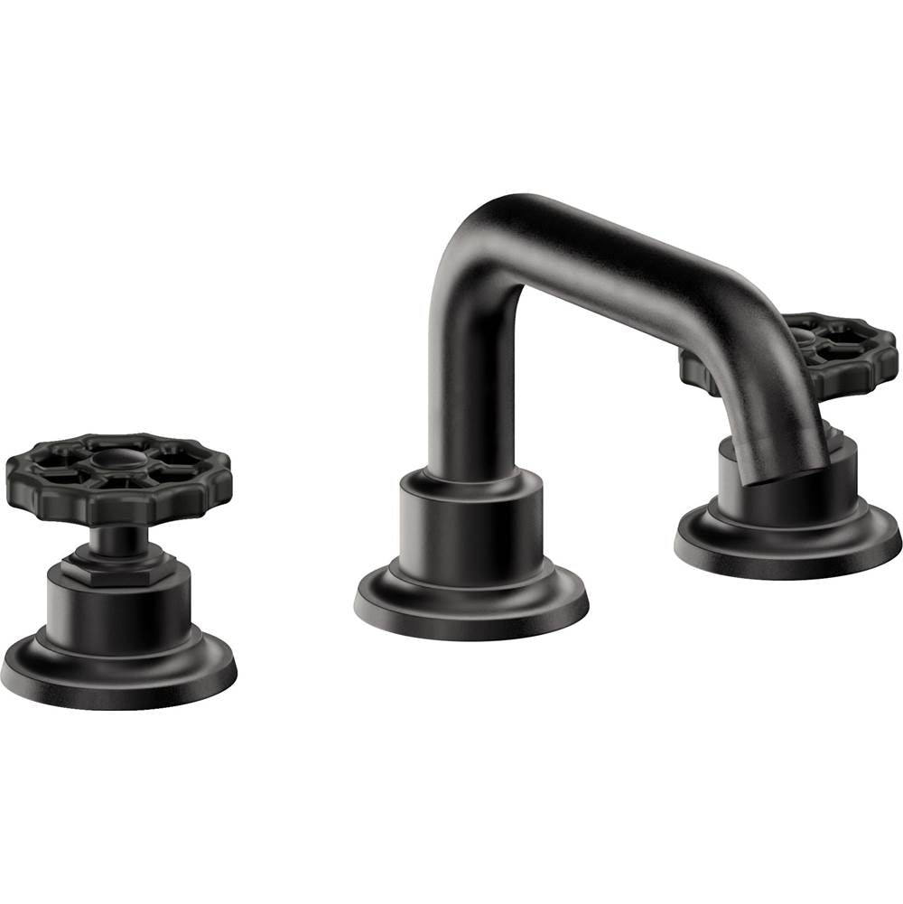 California Faucets - 8'' Widespread Lavatory Faucet with ZeroDrain - Matte Black