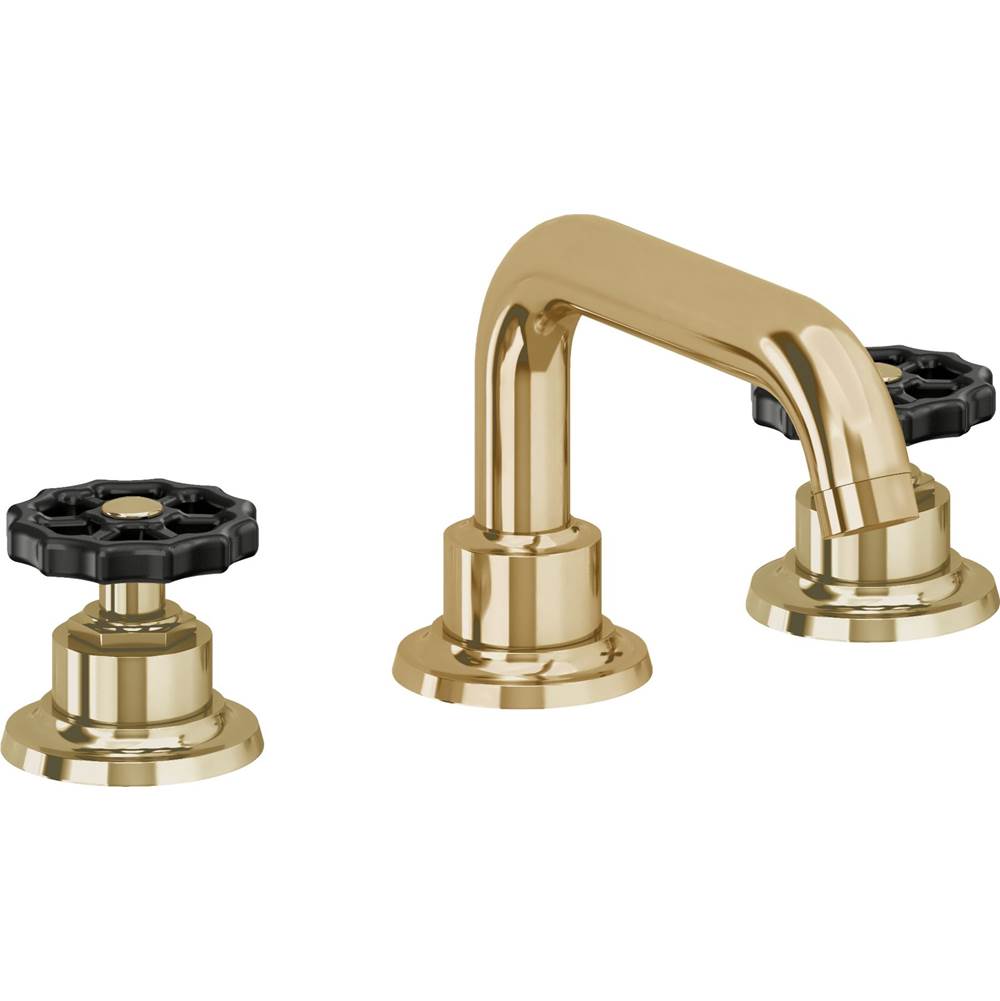 California Faucets - 8'' Widespread Lavatory Faucet with ZeroDrain - Polished Brass Uncoated