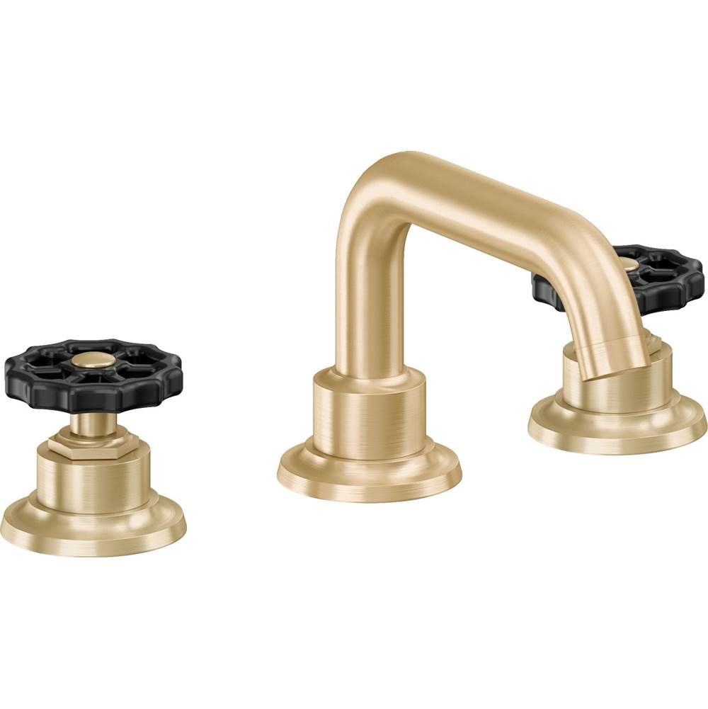 California Faucets - 8'' Widespread Lavatory Faucet with Completely Finished ZeroDrain - Satin Brass Pvd