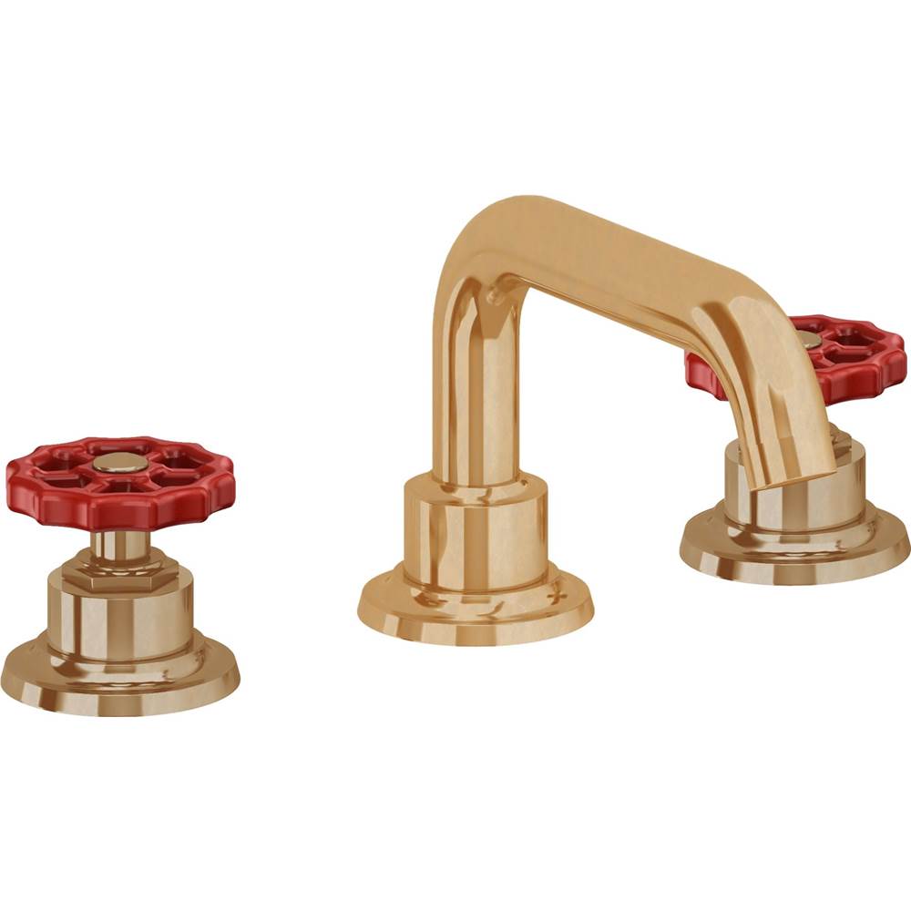 California Faucets - 8'' Widespread Lavatory Faucet - Burnished Brass Uncoated