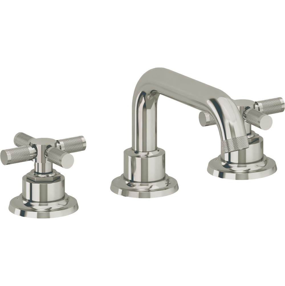 California Faucets - 8'' Widespread Lavatory Faucet with Completely Finished ZeroDrain - Polished Nickel Pvd
