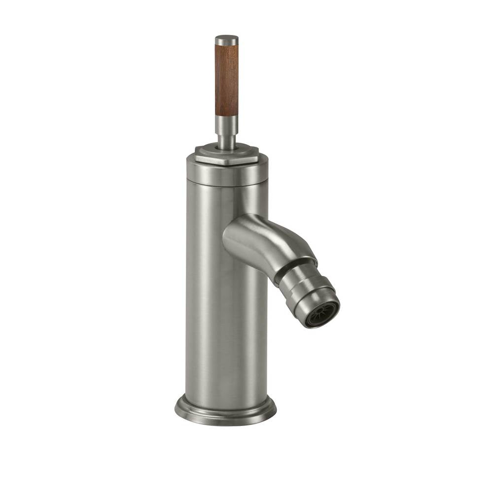 California Faucets - Single Hole Bidet - Teak Handle - Gloss White