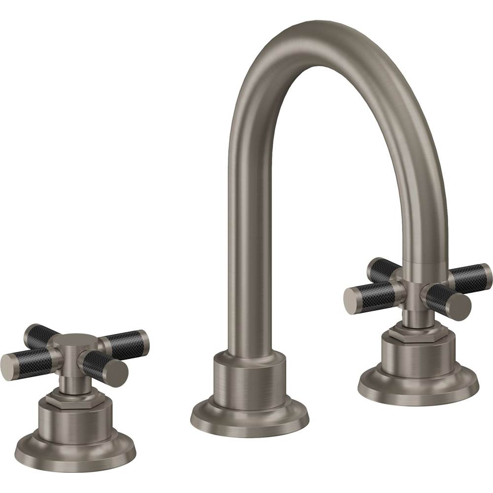 California Faucets - 8'' Widespread Lavatory Faucet with Completely Finished ZeroDrain - Graphite Pvd