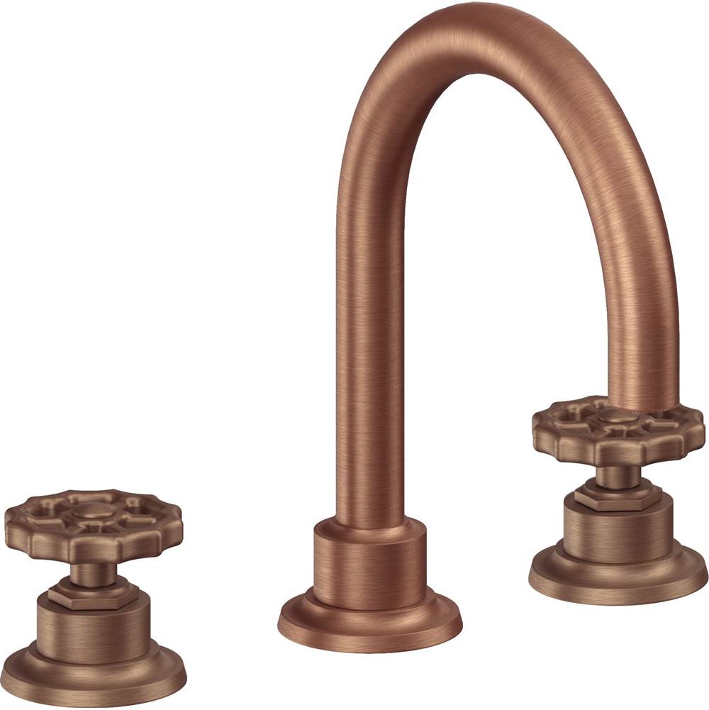 California Faucets - 8'' Widespread Lavatory Faucet with ZeroDrain - Antique Copper Flat