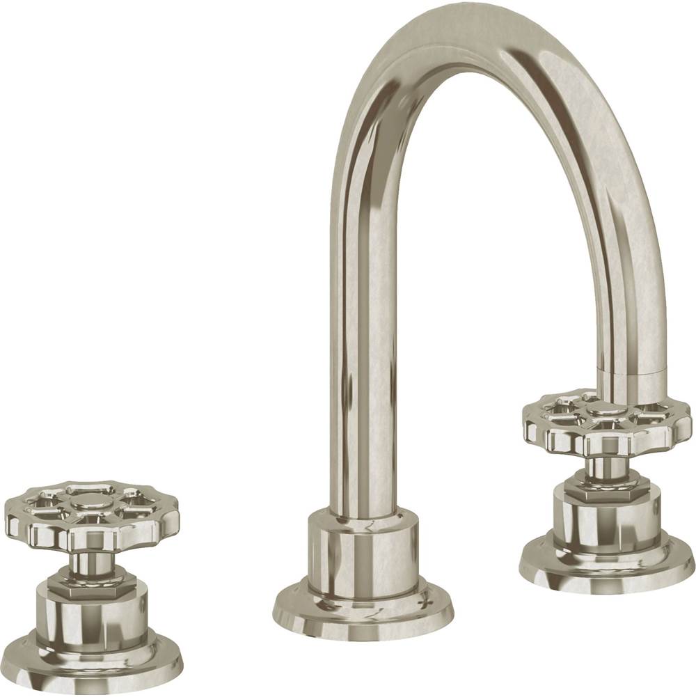 California Faucets - 8'' Widespread Lavatory Faucet - Burnished Nickel Uncoated
