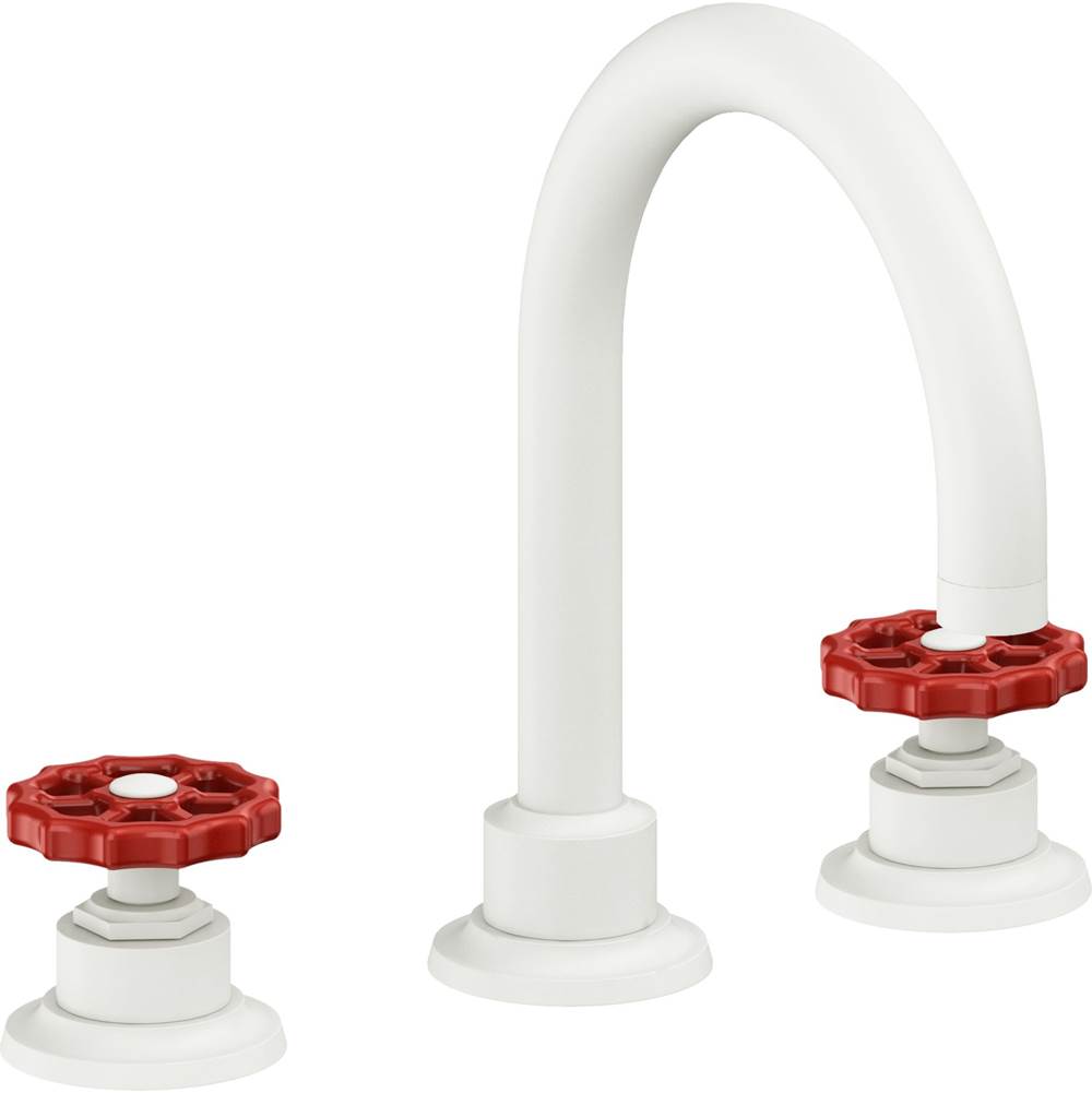 California Faucets - 8'' Widespread Lavatory Faucet with Completely Finished ZeroDrain - Matte White