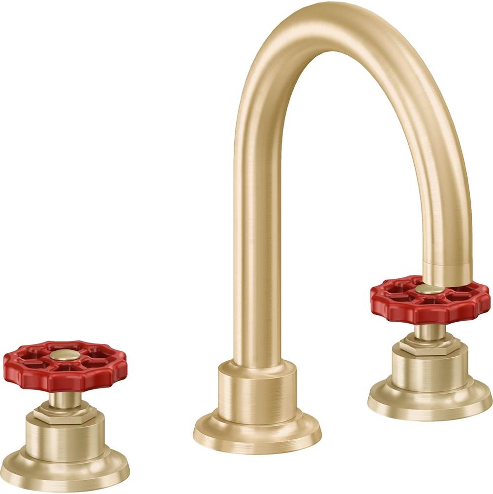 California Faucets - 8'' Widespread Lavatory Faucet with Completely Finished ZeroDrain - Satin Brass Pvd