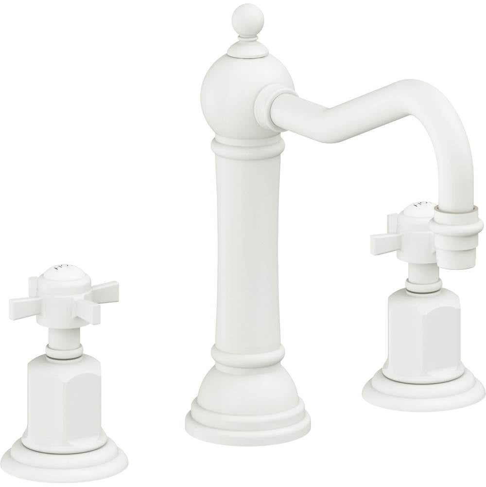 California Faucets - 8'' Widespread Lavatory Faucet with Completely Finished ZeroDrain - Matte White