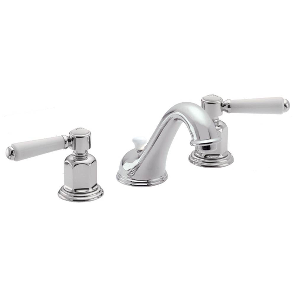 California Faucets - 8'' Widespread Lavatory Faucet with Completely Finished ZeroDrain - Gloss White