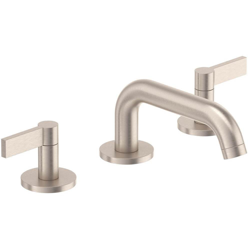 California Faucets - 8'' Widespread Lavatory Faucet - Low Quad Spout - Ultra Stainless Steel