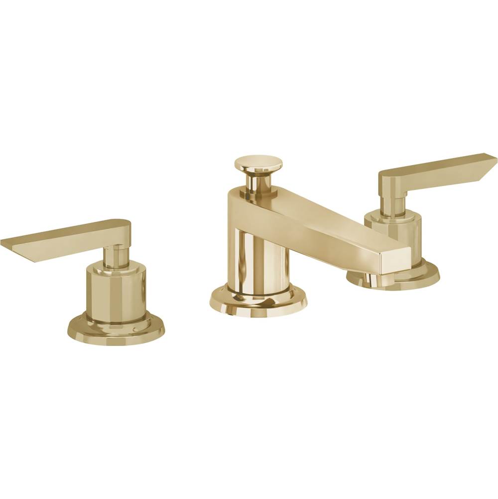 California Faucets - 8'' Widespread Lavatory Faucet with ZeroDrain - Polished Brass Uncoated