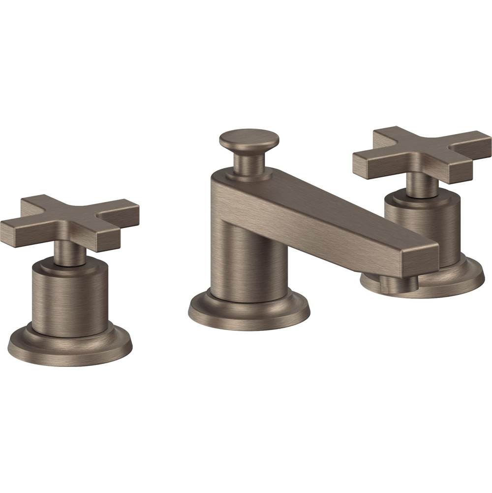 California Faucets - 8'' Widespread Lavatory Faucet with Completely Finished ZeroDrain - Antique Nickel Flat