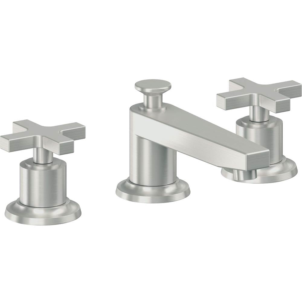 California Faucets - 8'' Widespread Lavatory Faucet with ZeroDrain - Satin Chrome Pvd