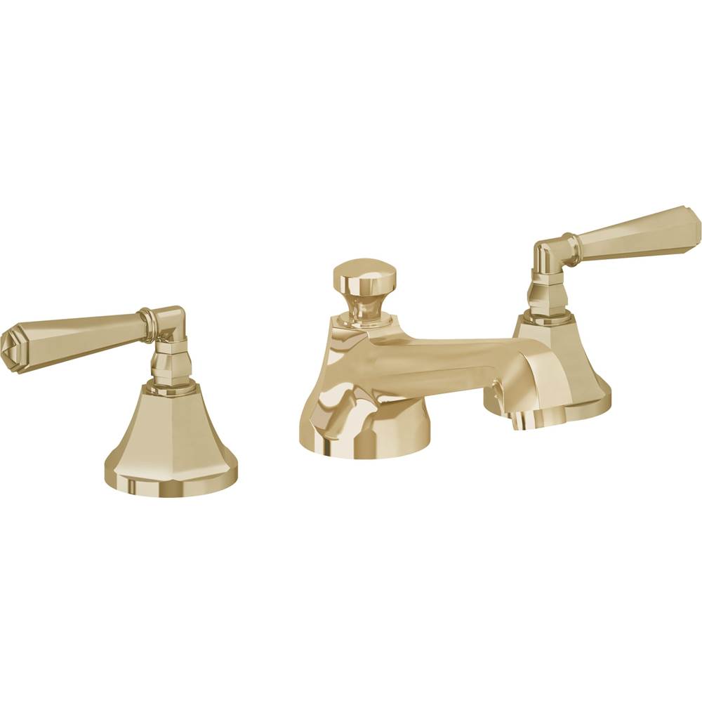 California Faucets - 8'' Widespread Lavatory Faucet with ZeroDrain - Polished Brass Uncoated