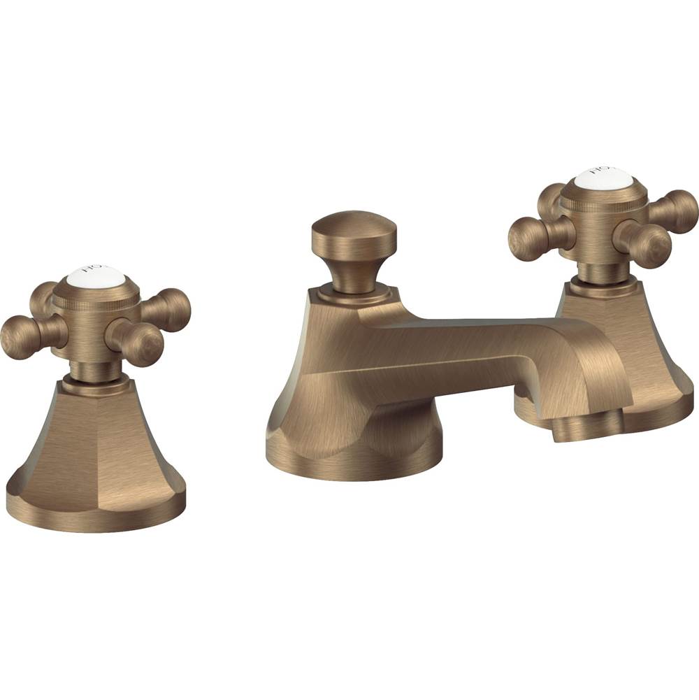 California Faucets - 8'' Widespread Lavatory Faucet - Antique Brass Flat