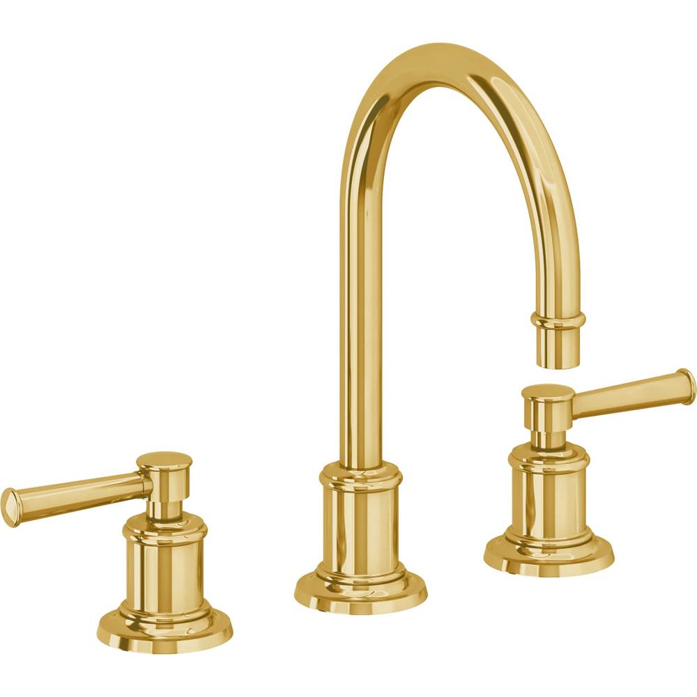 California Faucets - 8'' Widespread Lavatory Faucet - Lifetime Polished Gold Pvd