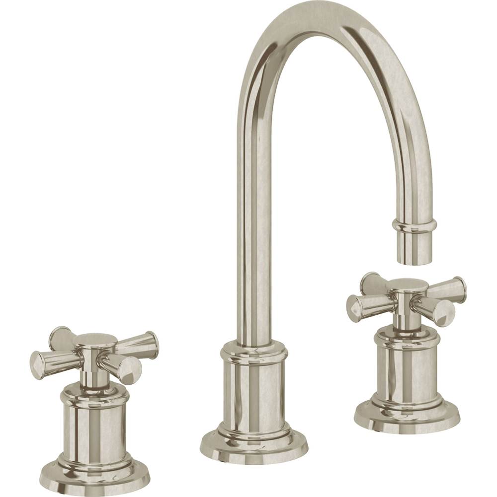 California Faucets - 8'' Widespread Lavatory Faucet with Completely Finished ZeroDrain - Burnished Nickel Uncoated