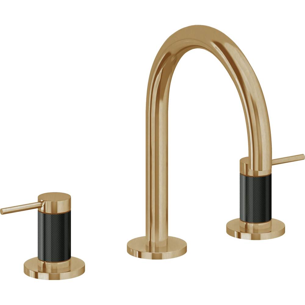 California Faucets - 8'' Widespread Lavatory Faucet with ZeroDrain - Burnished Brass Uncoated