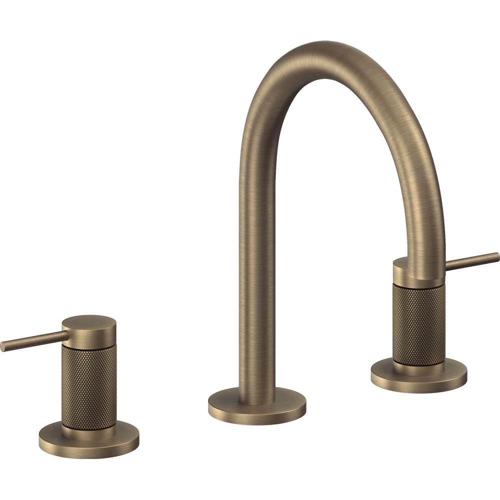 California Faucets - 8'' Widespread Lavatory Faucet with ZeroDrain - Antique Brass Flat