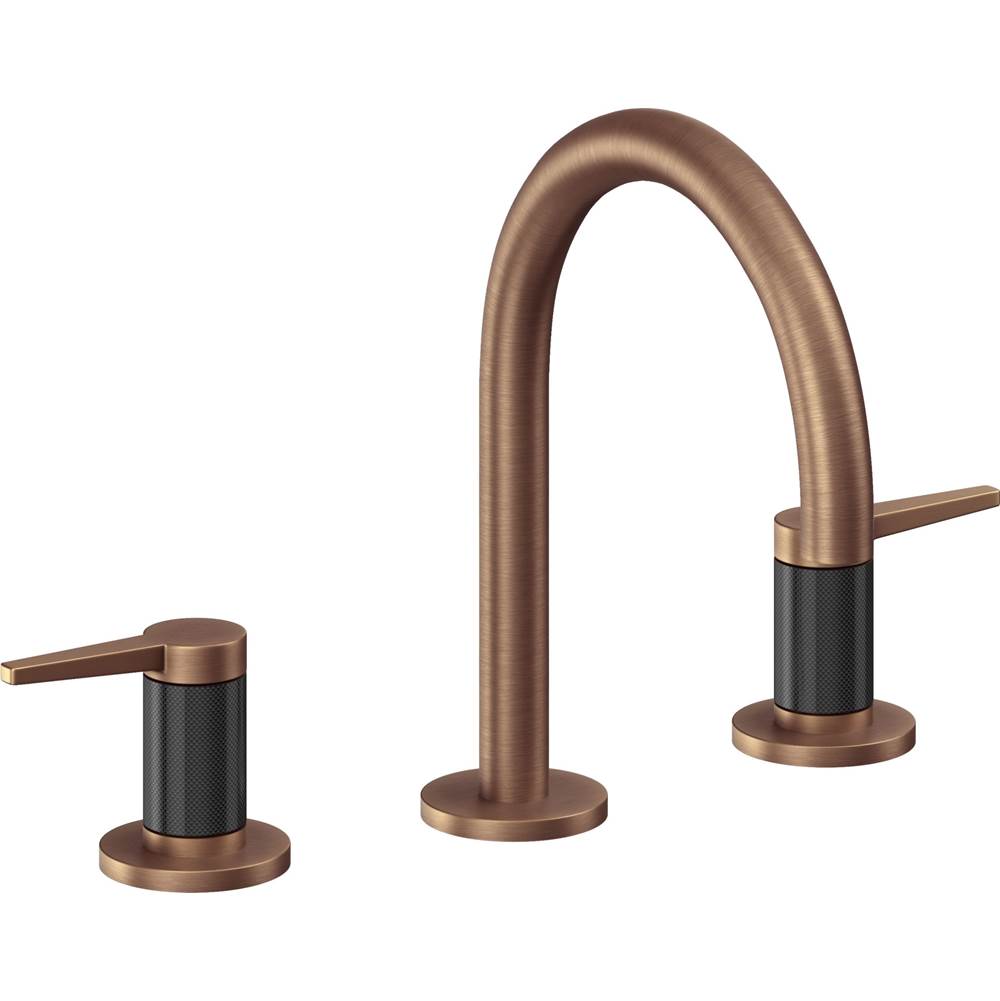 California Faucets - 8'' Widespread Lavatory Faucet with ZeroDrain - Antique Copper Flat