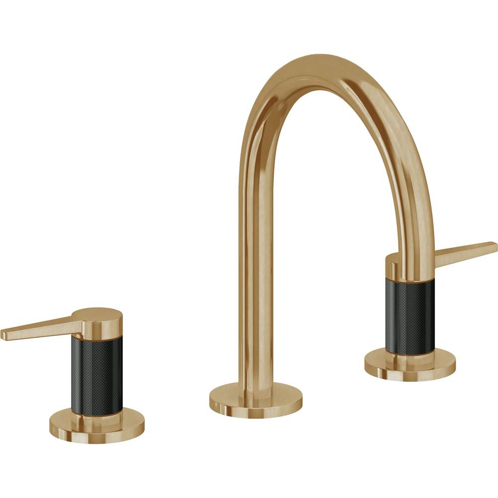 California Faucets - 8'' Widespread Lavatory Faucet with Completely Finished ZeroDrain - Burnished Brass Uncoated