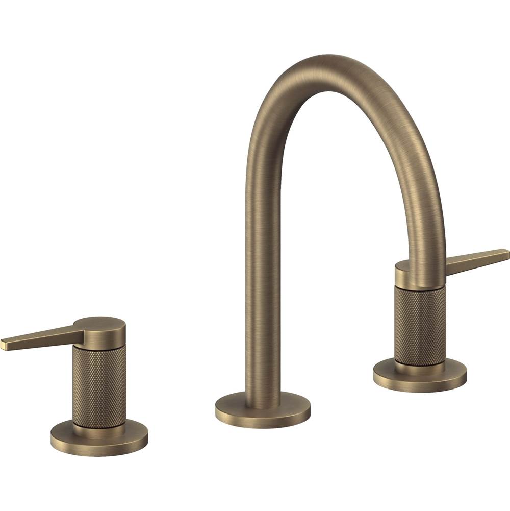 California Faucets - 8'' Widespread Lavatory Faucet with ZeroDrain - Antique Brass Flat